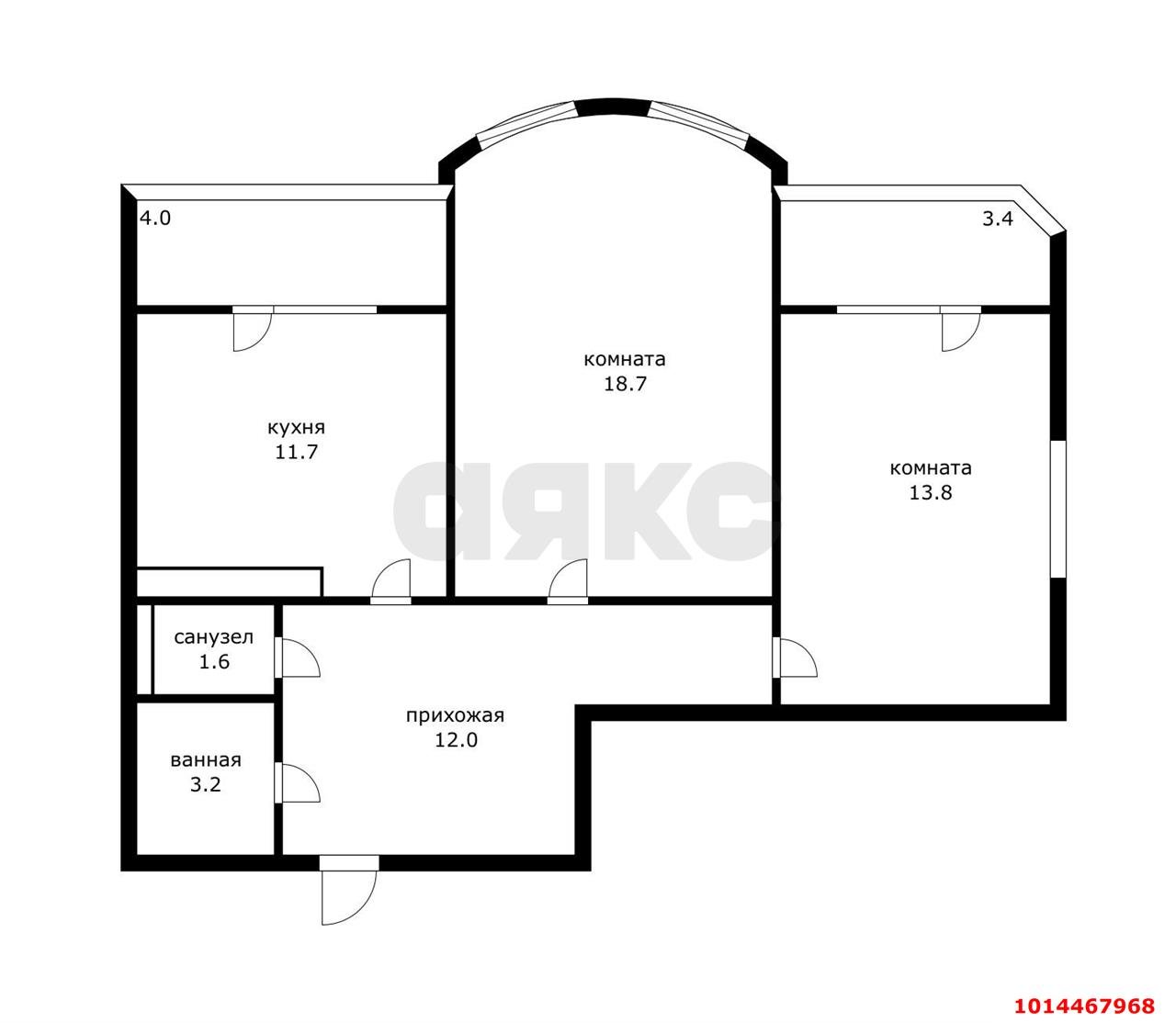 Фото №17: 2-комнатная квартира 68 м² - Краснодар, Гидростроителей, 