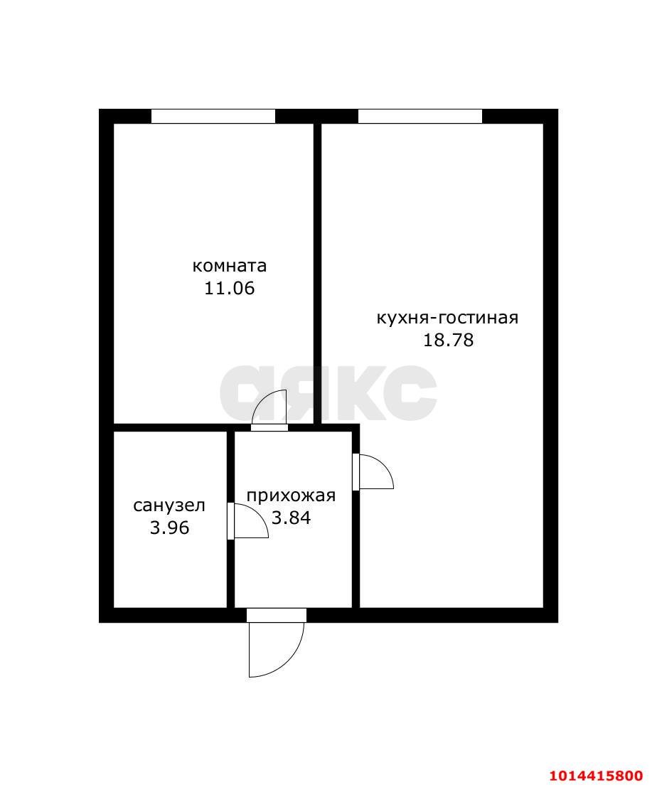 Фото №5: 1-комнатная квартира 37 м² - Краснодар, жилой комплекс Зелёная Территория, ул. имени Генерала Брусилова, 5лит1.1