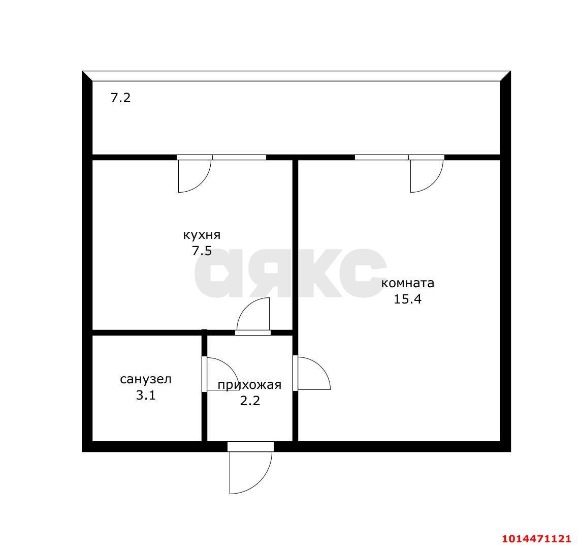 Фото №3: 1-комнатная квартира 35 м² - Новая Адыгея, жилой комплекс Виноград 2, ул. Бжегокайская, 25/1к9