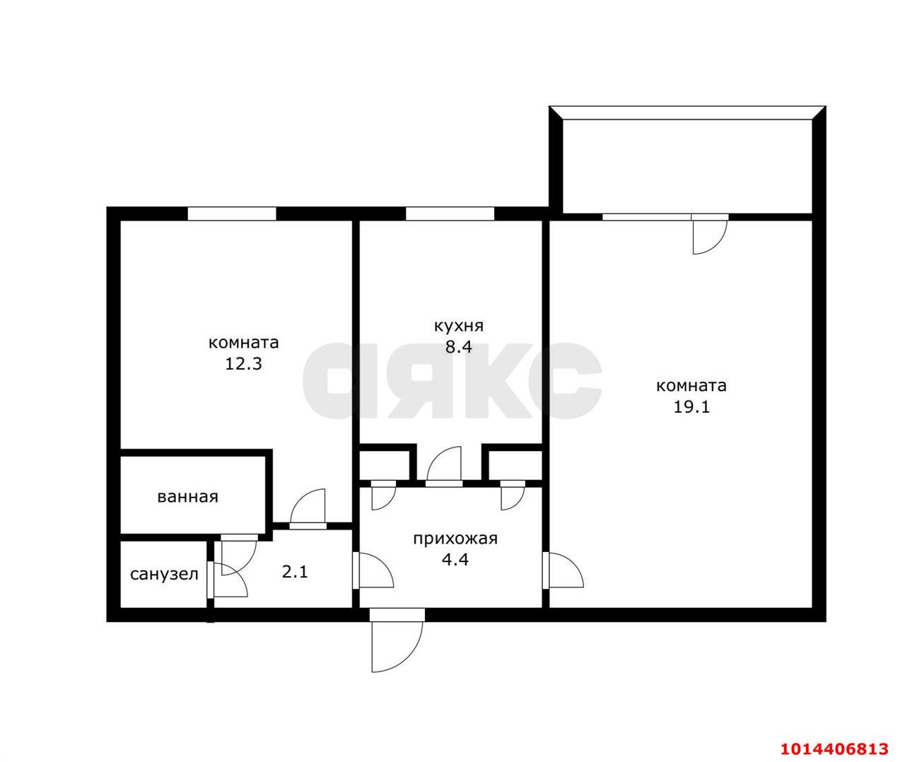 Фото №1: 2-комнатная квартира 52 м² - Краснодар, Комсомольский, ул. Сормовская, 205