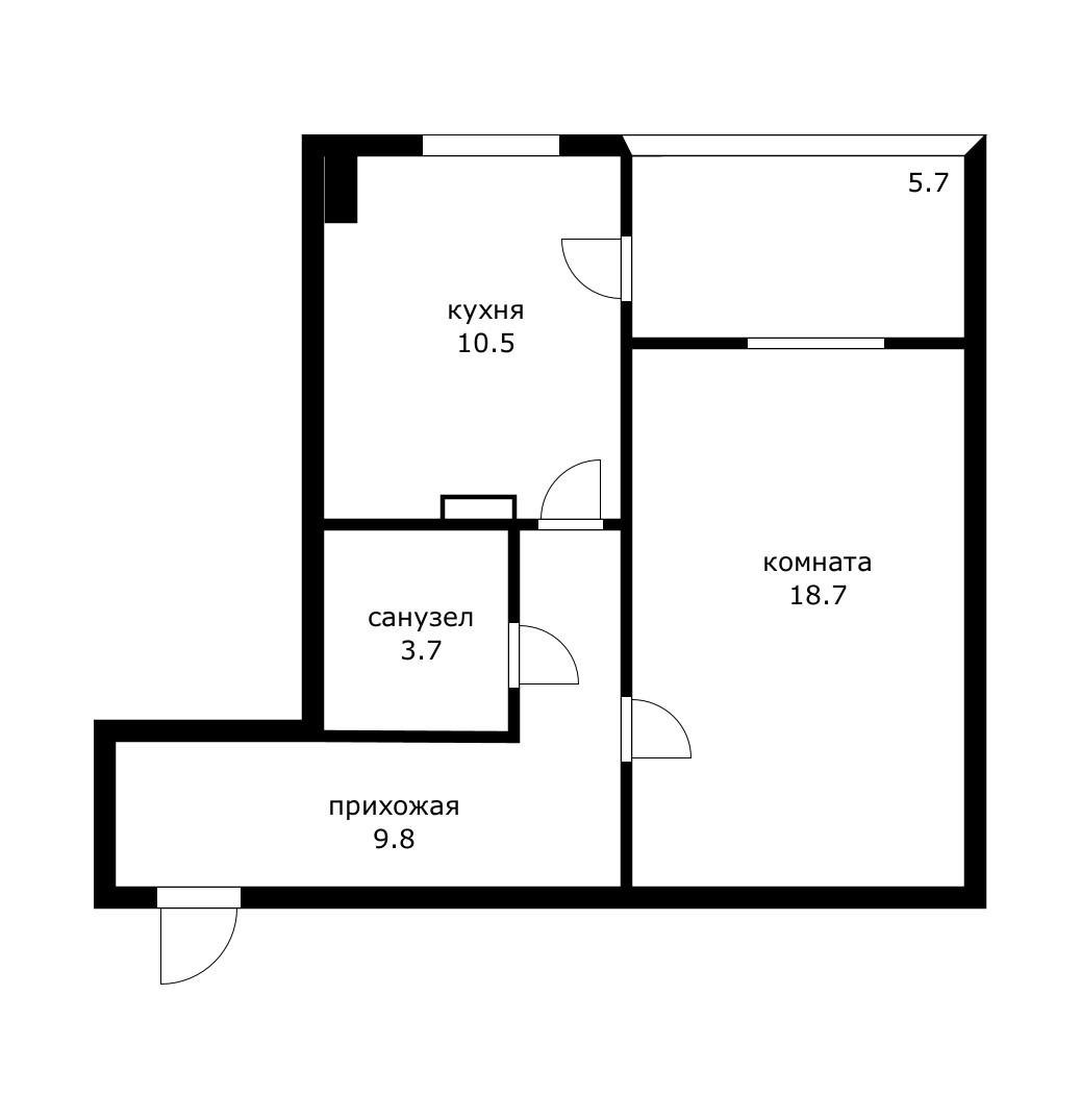 Фото №17: 1-комнатная квартира 45 м² - Яблоновский, мкр. жилой комплекс Европа, ул. Гагарина, 159/1