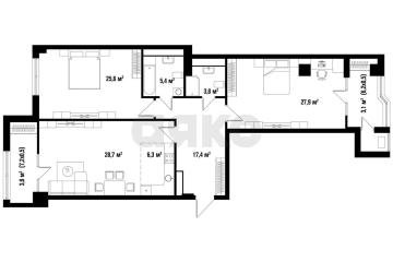 Фото №1: 3-комнатная квартира 115 м² - Краснодар, мкр. ЖК Девелопмент Плаза, ул. имени 40-летия Победы, 33Г