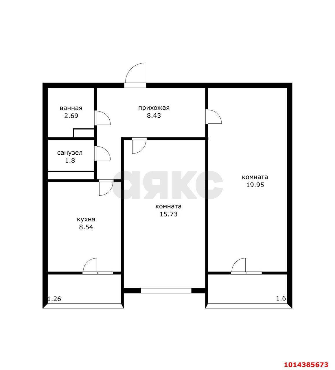 Фото №3: 2-комнатная квартира 63 м² - Краснодар, жилой комплекс Выше, ул. Евгении Жигуленко, 25к1