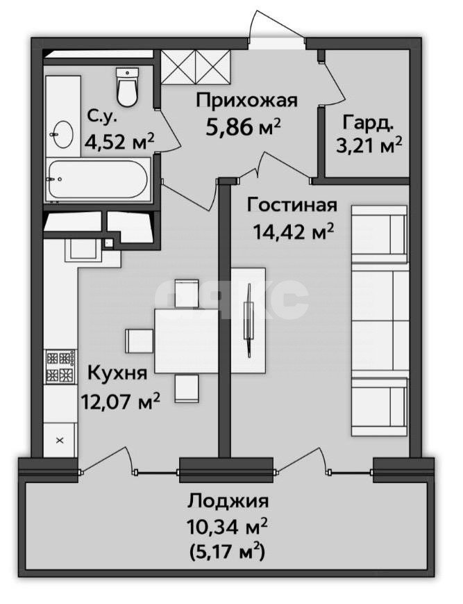 Фото №8: 1-комнатная квартира 45 м² - Майкоп, Старый город, ул. Пирогова, 4
