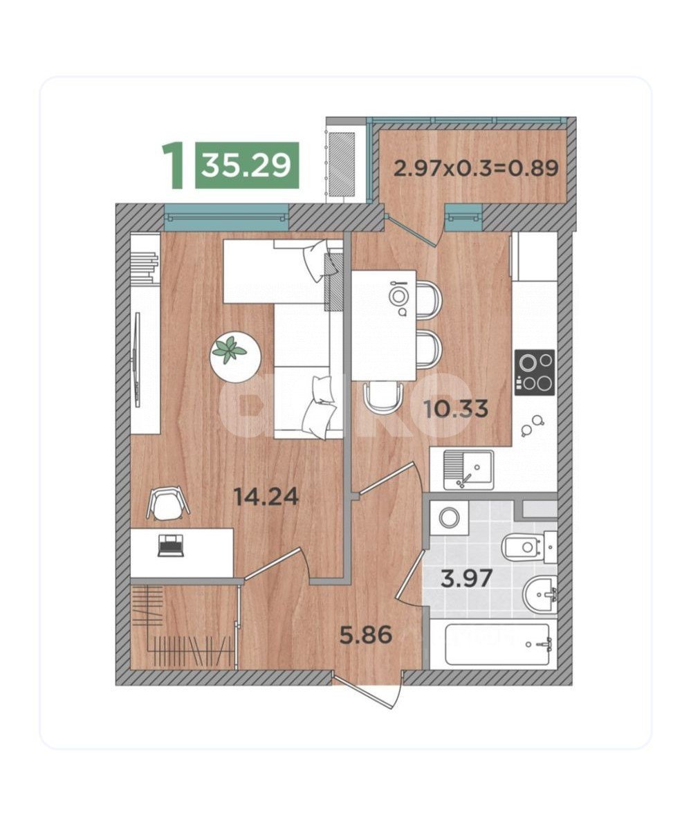 Фото №26: 1-комнатная квартира 36 м² - Темрюк, ул. Дальняя, 30