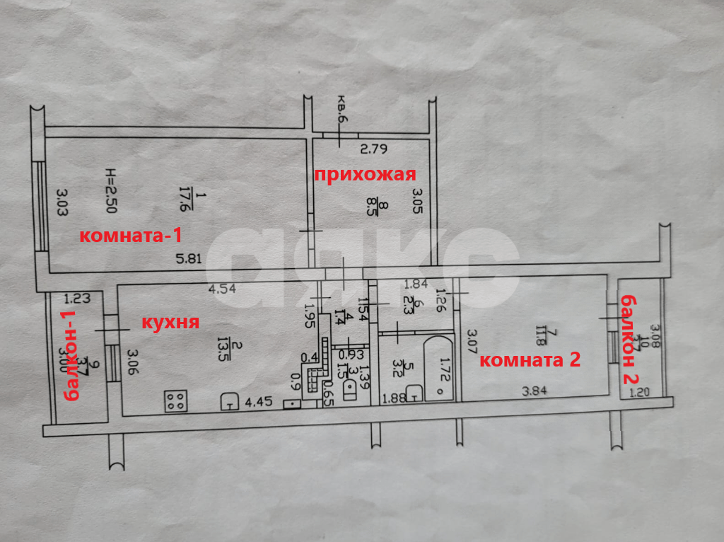 Фото №18: 2-комнатная квартира 59 м² - Темрюк, ул. Анджиевского, 55к4