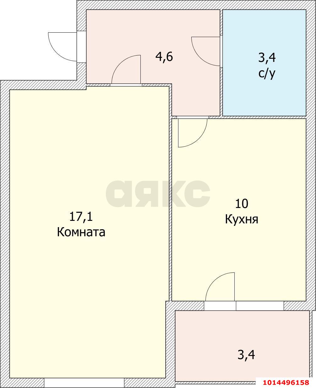 Фото №5: 1-комнатная квартира 37 м² - Краснодар, Прикубанский внутригородской округ, Калинино, мкр. Завод Радиоизмерительных Приборов, пер. Корчагинский, 3