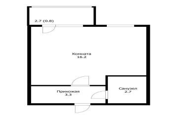 Фото №4: Студия 23 м² - Новая Адыгея, мкр. жилой комплекс Родной Дом, ул. Тургеневское шоссе, 33с2