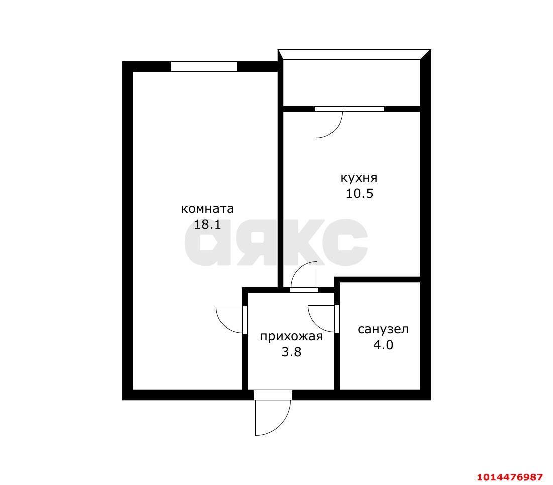 Фото №12: 1-комнатная квартира 39 м² - Краснодар, жилой комплекс Дыхание, ул. Лётчика Позднякова, 2к16