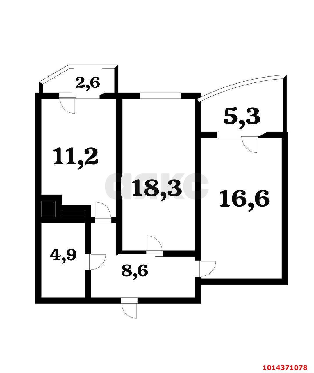 Фото №19: 2-комнатная квартира 59 м² - Краснодар, жилой комплекс Времена Года 3, ул. Цезаря Куникова, 24к2