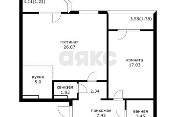 Фото №3: 2-комнатная квартира 64 м² - Краснодар, мкр. жилой комплекс Квартал № 6, 