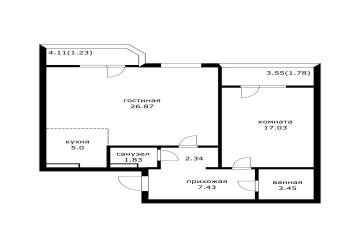 Фото №2: 2-комнатная квартира 71 м² - Краснодар, мкр. жилой комплекс Квартал № 6, 