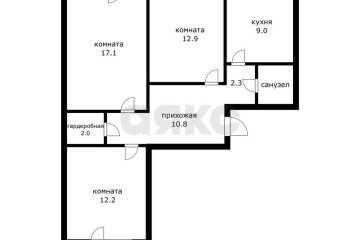 Фото №3: 3-комнатная квартира 76 м² - Краснодар, мкр. Центральный, ул. Севастопольская, 2
