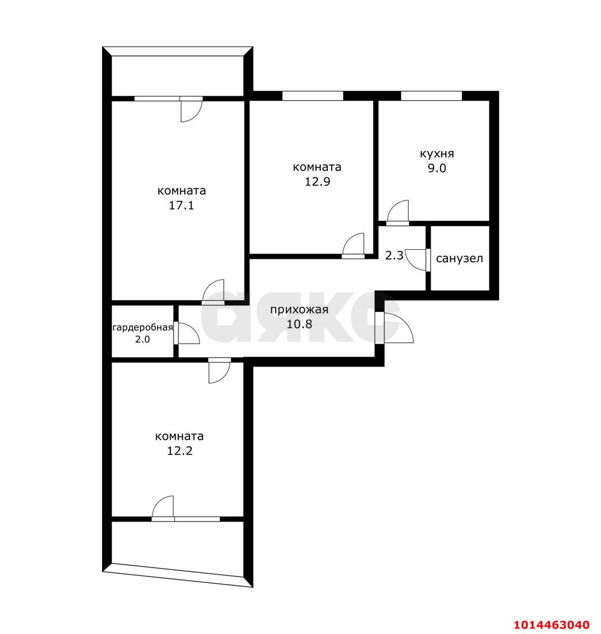 Фото №3: 3-комнатная квартира 76 м² - Краснодар, Центральный, ул. Севастопольская, 2