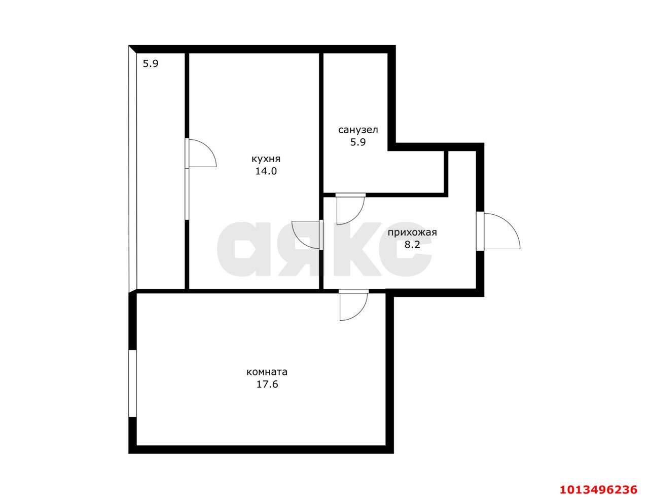 Фото №14: 1-комнатная квартира 45 м² - Краснодар, Восточно-Кругликовский, ул. Черкасская, 71/1