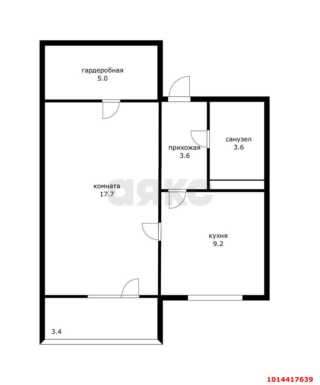 Фото №8: 1-комнатная квартира 42 м² - Краснодар, Славянский, ул. Заполярная, 35к12