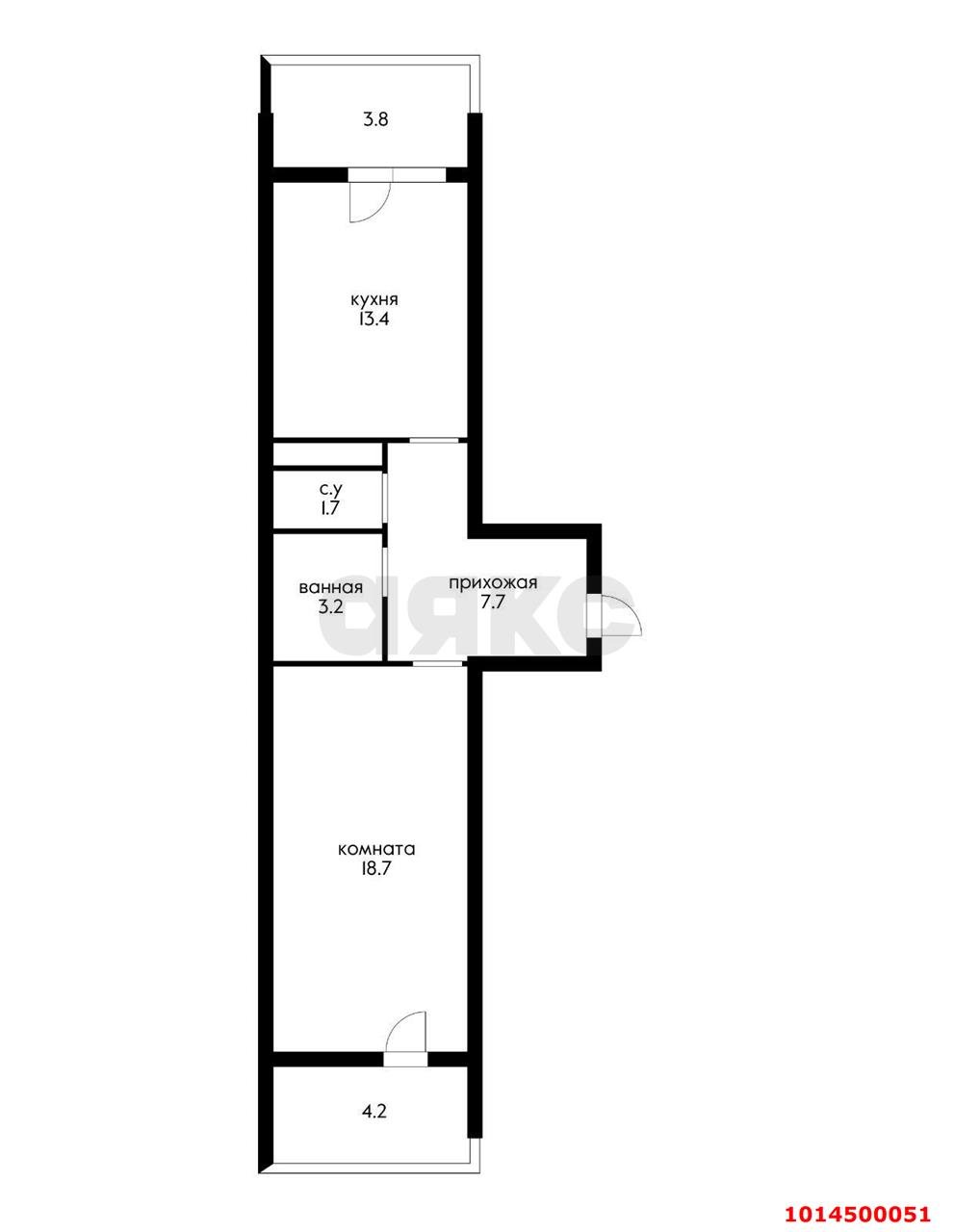 Фото №2: 1-комнатная квартира 52 м² - Краснодар, жилой комплекс Маршал, ул. Гаражная, 87