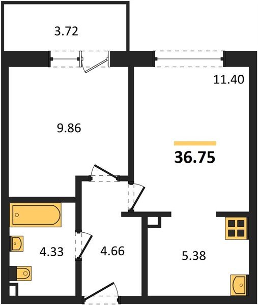 Фото №1: 1-комнатная квартира 39 м² - Краснодар, Прикубанский внутригородской округ, мкр. жилой комплекс Югге