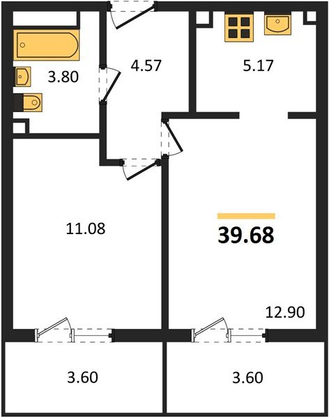 Фото №1: 1-комнатная квартира 44 м² - Краснодар, Прикубанский внутригородской округ, мкр. жилой комплекс Югге
