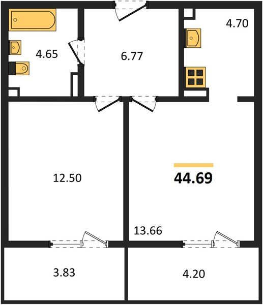 Фото №1: 1-комнатная квартира 50 м² - Краснодар, Прикубанский внутригородской округ, мкр. жилой комплекс Югге