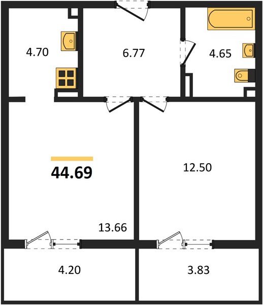 Фото №1: 1-комнатная квартира 50 м² - Краснодар, Прикубанский внутригородской округ, мкр. жилой комплекс Югге