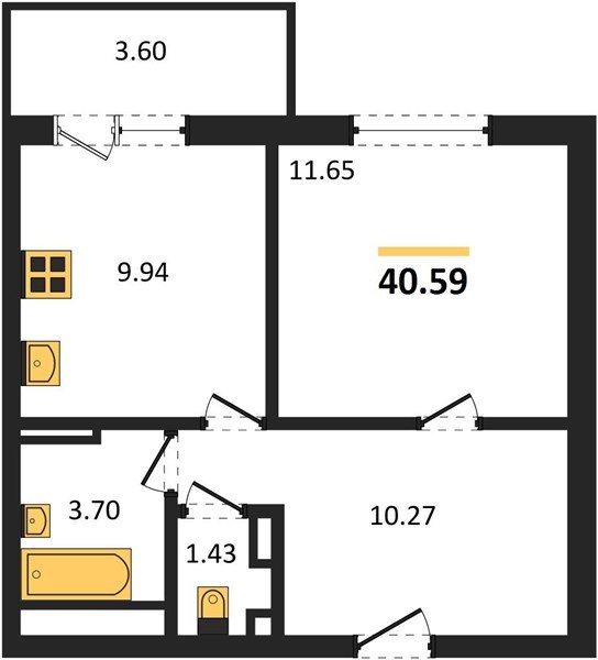 Фото №1: 1-комнатная квартира 40 м² - Краснодар, Прикубанский внутригородской округ, мкр. жилой комплекс Югге
