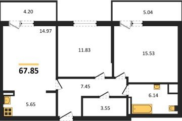 Фото №1: 2-комнатная квартира 74 м² - Краснодар, мкр. жилой комплекс Югге, 