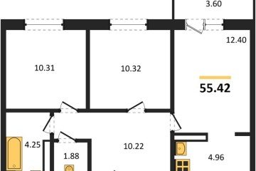Фото №1: 2-комнатная квартира 57 м² - Краснодар, мкр. жилой комплекс Югге, 