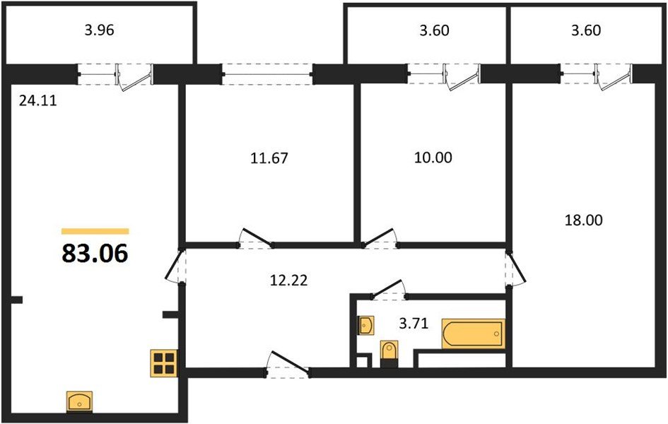 Фото №1: 3-комнатная квартира 90 м² - Краснодар, Прикубанский внутригородской округ, мкр. жилой комплекс Югге
