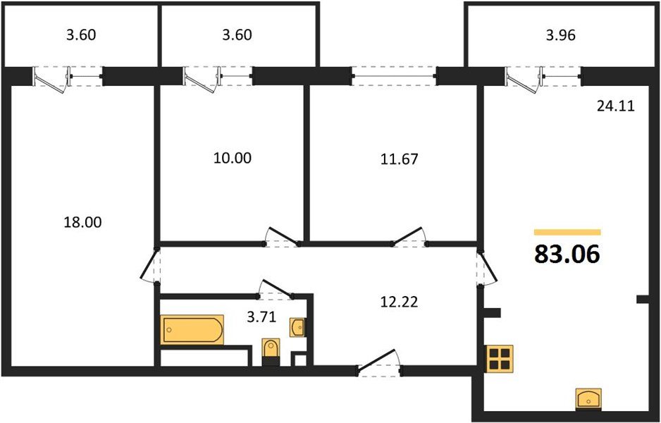 Фото №1: 3-комнатная квартира 90 м² - Краснодар, Прикубанский внутригородской округ, мкр. жилой комплекс Югге