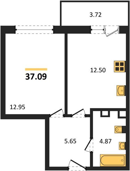 Фото №1: 1-комнатная квартира 39 м² - Краснодар, жилой комплекс Югге, мкр. Прикубанский внутригородской округ