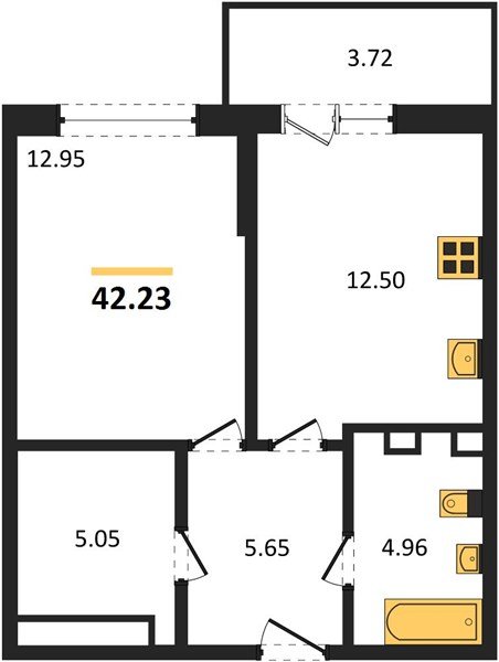 Фото №1: 1-комнатная квартира 44 м² - Краснодар, жилой комплекс Югге, мкр. Прикубанский внутригородской округ