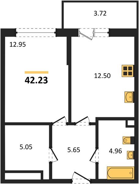 Фото №1: 1-комнатная квартира 44 м² - Краснодар, жилой комплекс Югге, мкр. Прикубанский внутригородской округ