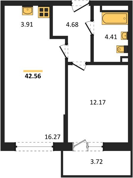 Фото №1: 1-комнатная квартира 45 м² - Краснодар, жилой комплекс Югге, мкр. Прикубанский внутригородской округ