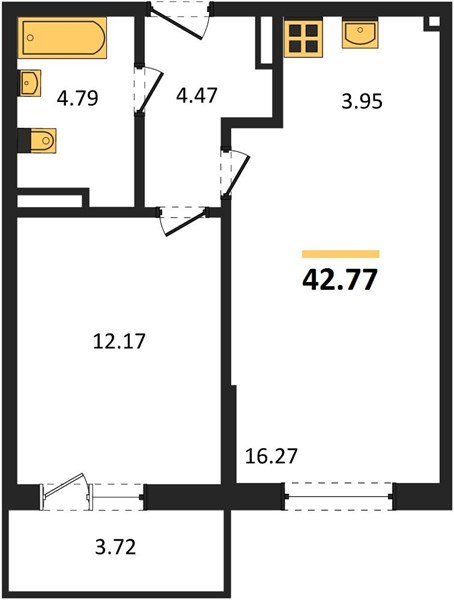 Фото №1: 1-комнатная квартира 45 м² - Краснодар, жилой комплекс Югге, мкр. Прикубанский внутригородской округ