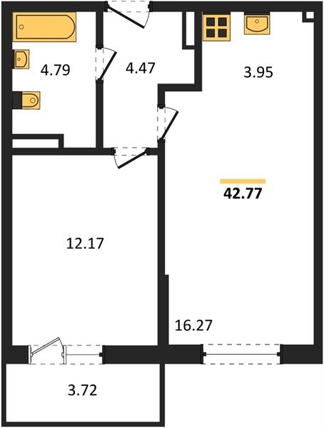 Фото №1: 1-комнатная квартира 45 м² - Краснодар, жилой комплекс Югге, мкр. Прикубанский внутригородской округ