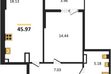 Фото №1: 1-комнатная квартира 48 м² - Краснодар, мкр. Прикубанский внутригородской округ, 