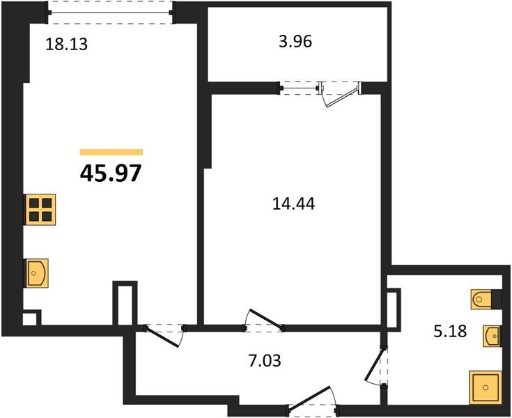 Фото №1: 1-комнатная квартира 48 м² - Краснодар, жилой комплекс Югге, мкр. Прикубанский внутригородской округ