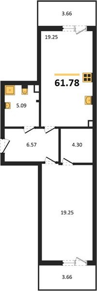 Фото №1: 1-комнатная квартира 61 м² - Краснодар, жилой комплекс Югге, мкр. Прикубанский внутригородской округ