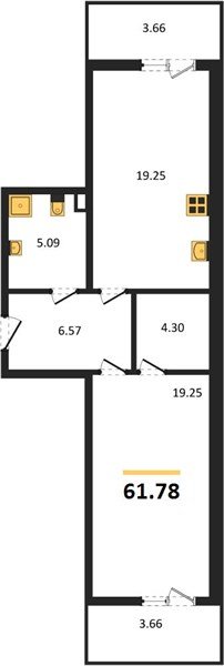 Фото №1: 1-комнатная квартира 61 м² - Краснодар, жилой комплекс Югге, мкр. Прикубанский внутригородской округ