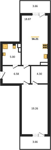 Фото №1: 1-комнатная квартира 61 м² - Краснодар, жилой комплекс Югге, мкр. Прикубанский внутригородской округ