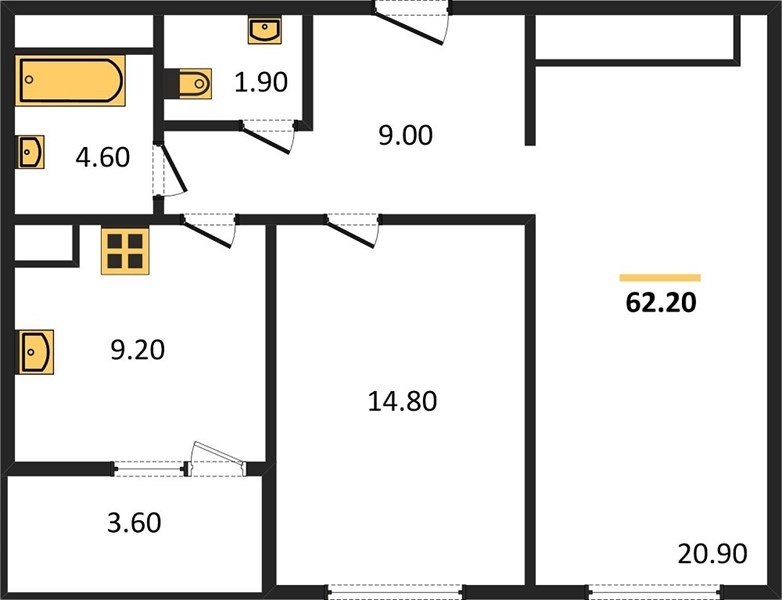 Фото №1: 2-комнатная квартира 65 м² - Краснодар, Прикубанский внутригородской округ, мкр. жилой комплекс Югге