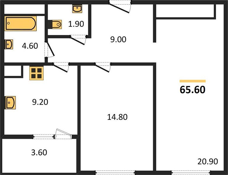 Фото №1: 2-комнатная квартира 65 м² - Краснодар, Прикубанский внутригородской округ, мкр. жилой комплекс Югге