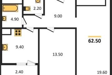 Фото №1: 2-комнатная квартира 62 м² - Краснодар, мкр. жилой комплекс Югге, 