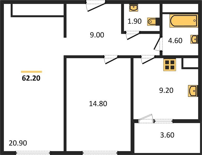 Фото №1: 2-комнатная квартира 65 м² - Краснодар, Прикубанский внутригородской округ, мкр. жилой комплекс Югге