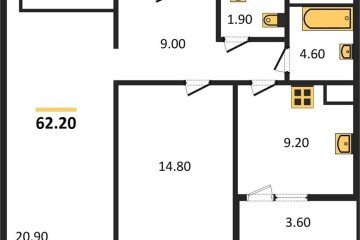 Фото №1: 2-комнатная квартира 65 м² - Краснодар, мкр. жилой комплекс Югге, 