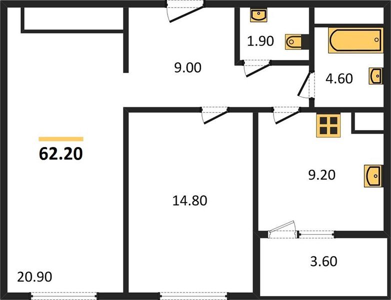 Фото №1: 2-комнатная квартира 65 м² - Краснодар, Прикубанский внутригородской округ, мкр. жилой комплекс Югге