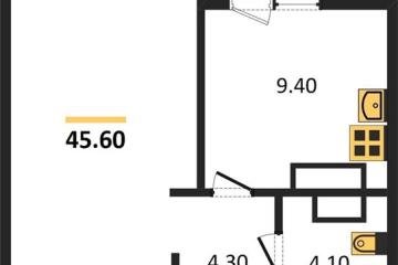 Фото №1: 1-комнатная квартира 45 м² - Краснодар, мкр. жилой комплекс Югге, 