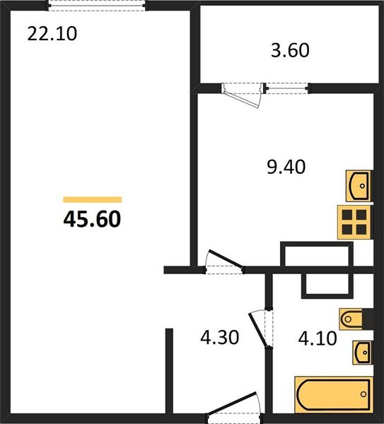 Фото №1: 1-комнатная квартира 45 м² - Краснодар, Прикубанский внутригородской округ, мкр. жилой комплекс Югге