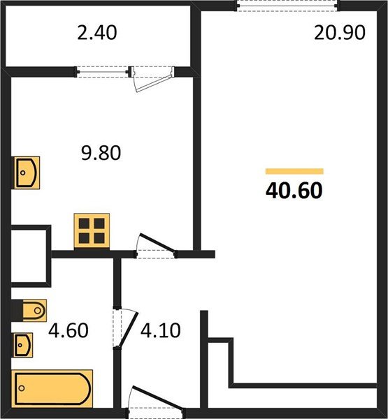 Фото №1: 1-комнатная квартира 42 м² - Краснодар, Прикубанский внутригородской округ, мкр. жилой комплекс Югге